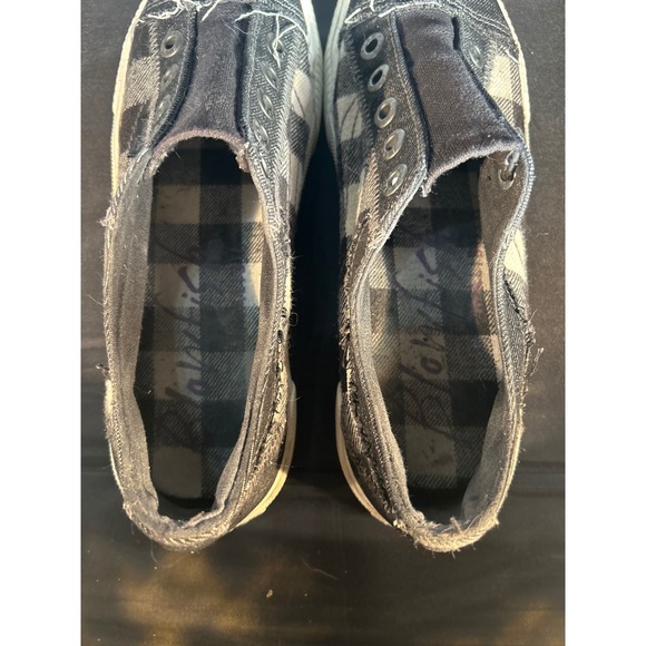Blowfish Malibu‎ Slip On Sneaker Denim Plaid Canvas Comfort Casual Shoes - Picture 6 of 6